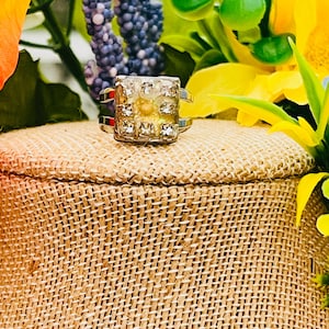 Faith Mustard seed Christian hope believe handmade resin stainless non-tarnish adjustable ring