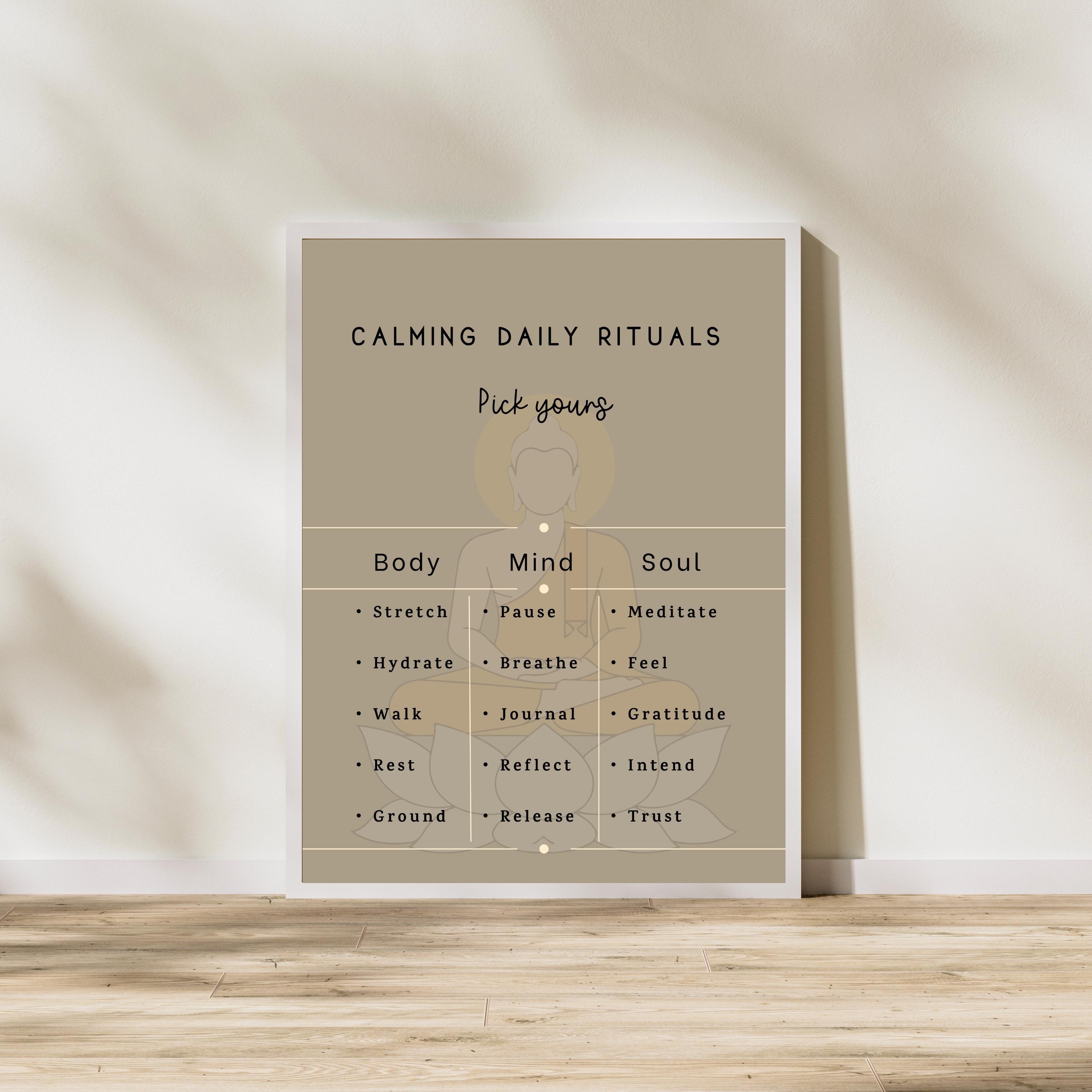 Calming Daily Rituals Wall Art – Mindfulness Reminder Poster (digital ...