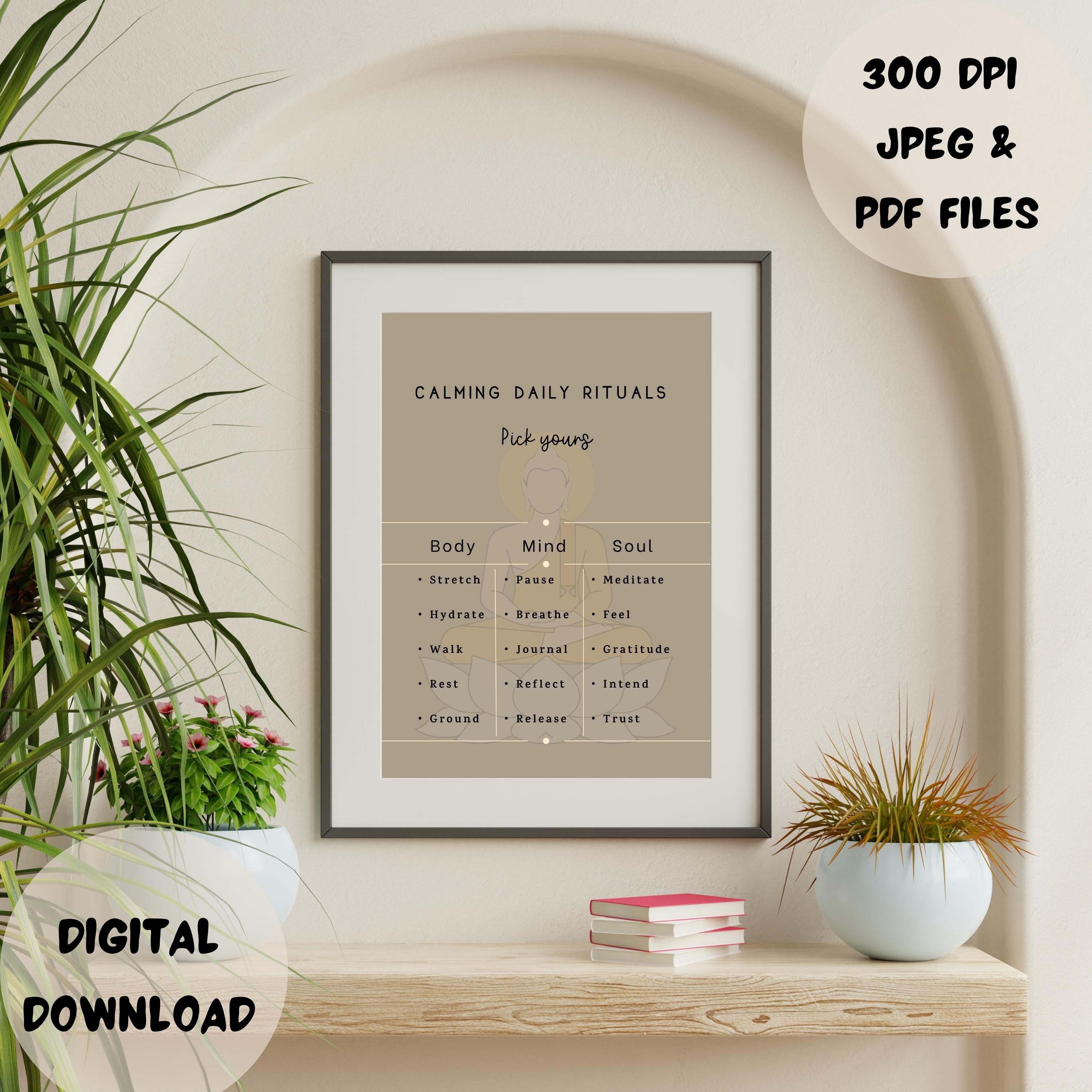 Calming Daily Rituals Wall Art – Mindfulness Reminder Poster (digital ...