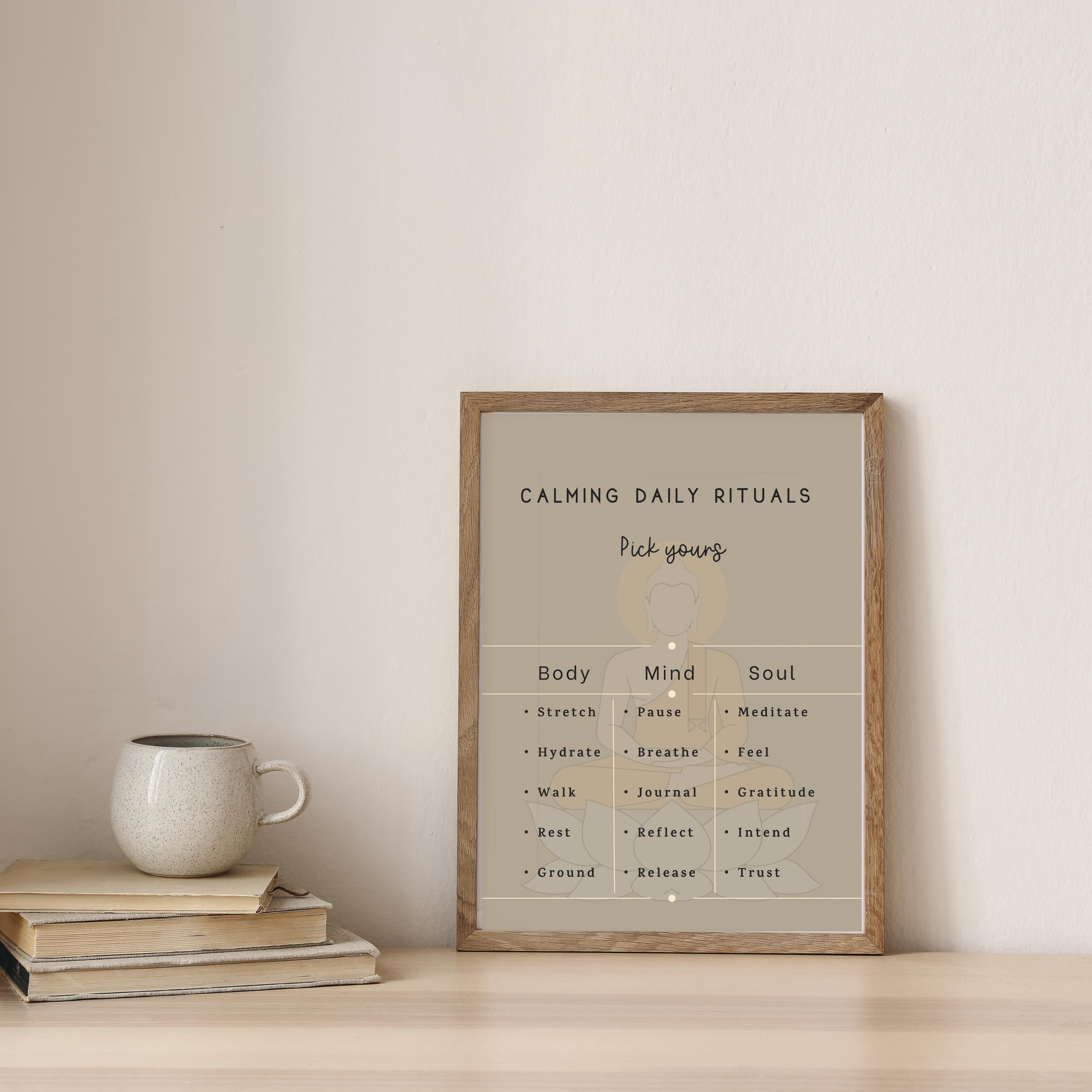Calming Daily Rituals Wall Art – Mindfulness Reminder Poster (digital ...