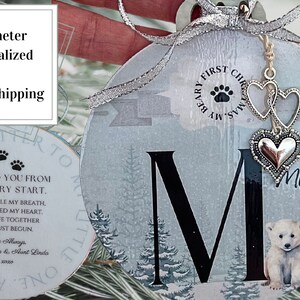 Personalisierte Weihnachtsverzierung Geschenk Handgefertigte Angepasst Eisbär Initial Weihnachten 2023 Giftgiving Urlaub Gifting Mitarbeiter Individuell