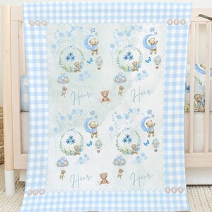 Toile Personalized Baby Bedding Blanket Duvet Sets for Baby Boy Girl Gift for Newborn Baby Shower Keepsakes for New Baby Customized Boy Girl