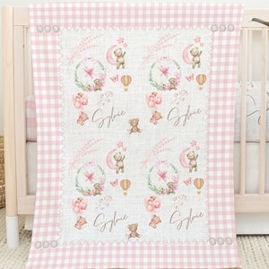 Toile Personalized Baby Bedding Blanket Duvet Sets for Baby Boy Girl Gift for Newborn Baby Shower Keepsakes for New Baby Customized Boy Girl
