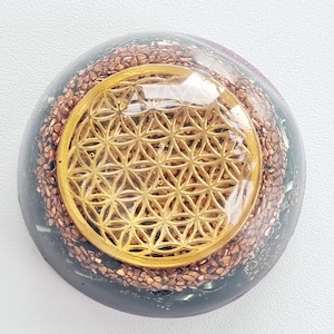 Orgonite midnight blue dome FLOWER OF LIFE