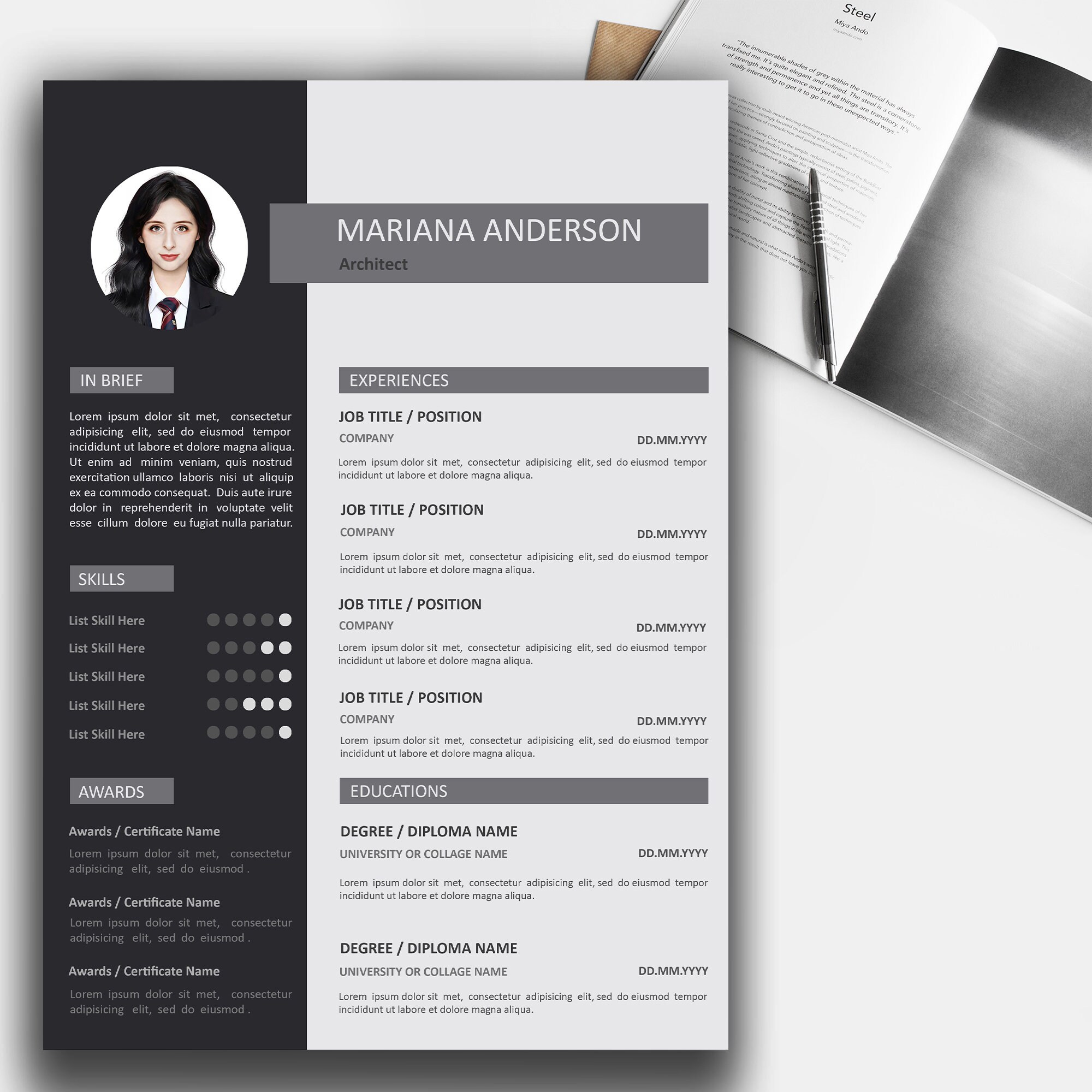 Modern Resume Template With Cover Letter - Professional and ...