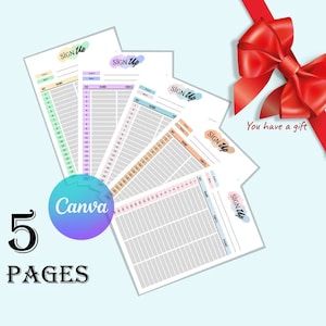 Editable Sign Up Sheet Template, Printable, Party, Real Estate, Canva, Digital A4 paper