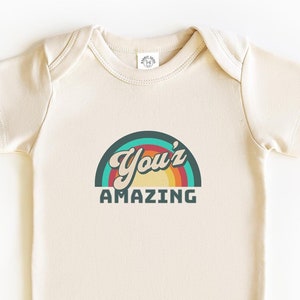 Eres increíble: difunde amabilidad con este mono retro para bebé, artículos esenciales bohemios para bebés, regalo para recién nacidos y regalo de baby shower retro
