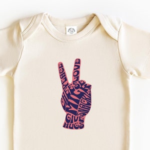 Peace, Love, and Snackies schattige hippie babyromper, schattig kraamcadeau, rompertjes, comfortabele en schattige babykleding