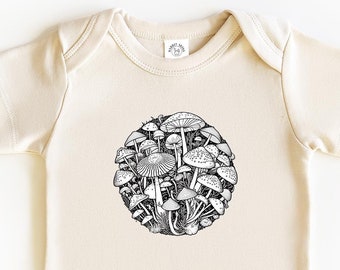 Woodland Themed Baby Onesie, Cute Nature-Themed Baby Shower Gift, Infant Bodysuit for Nature Lovers, Adorable Mushroom Clothes
