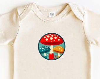 Mushroom Camping Baby Onesie®, Perfect Baby Shower Gift, Infant Bodysuits for camping / Cute Mushroom Baby Gift Clothes