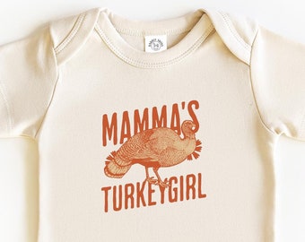 Mamma's TurkeyGirl - Baby Girl Thanksgiving Outfit, Perfect Shower Gift For Girls, Infant Bodysuits, Thanksgiving Baby Essentials