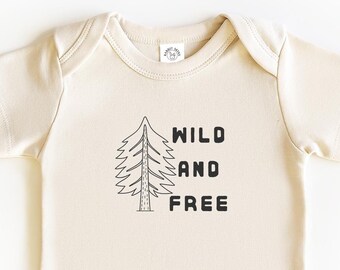 Wild & Free Baby Onesie®, Uroczy prezent na baby shower, Body niemowlęce, Wygodne i urocze ubranka dla niemowląt, Body Onesie® dla noworodków