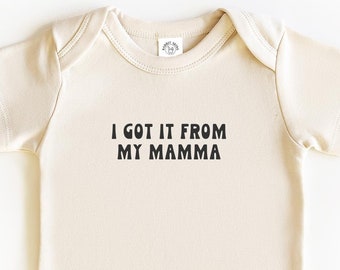 Mam to od mojej mamy Baby Onesie®, słodki prezent na baby shower, body niemowlęce, wygodne i słodkie ubranka dla niemowląt, body niemowlęce Onesie®