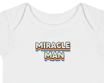 Miracle Man Baby Onesie®, Uroczy prezent na baby shower, Body niemowlęce, Wygodne i urocze ubranka dla niemowląt, Body noworodkowe Onesie®