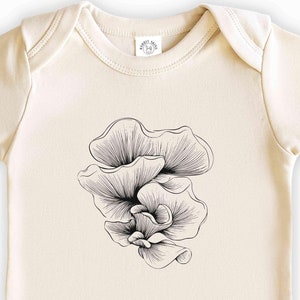 Ropa natural para bebé, mono con forma de hongo, elementos esenciales para recién nacidos, mono con temática de hongos Cottagecore para bebé, perfecto para recién nacidos y niños pequeños