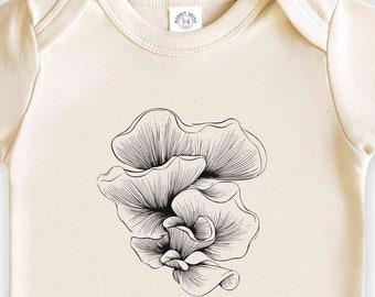 Natural Baby Clothes, Cute Mushroom Bodysuit, Newborn Essentials, Cottagecore Mushroom Baby Theme Onesie, Perfect for Newborns and Toddlers