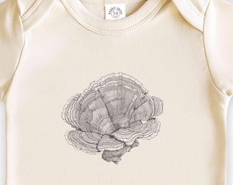 Body de bebé Essentials, mono de bebé con cola de pavo y hongo, mono natural, ropa Cottagecore, mono con hongo