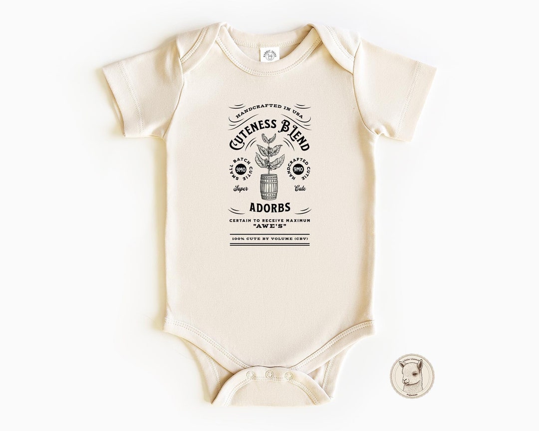 Vintage Label Onesie, the Cuteness Blend Cute Baby Onesie®, Funny