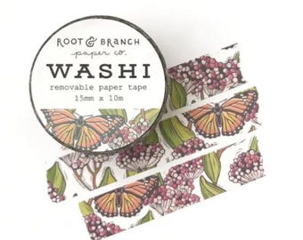 Monarch + Milkweed Washi Tape
