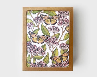 Monarch + Milkweed Boxed Card Set of 8 Cards + Envelopes
