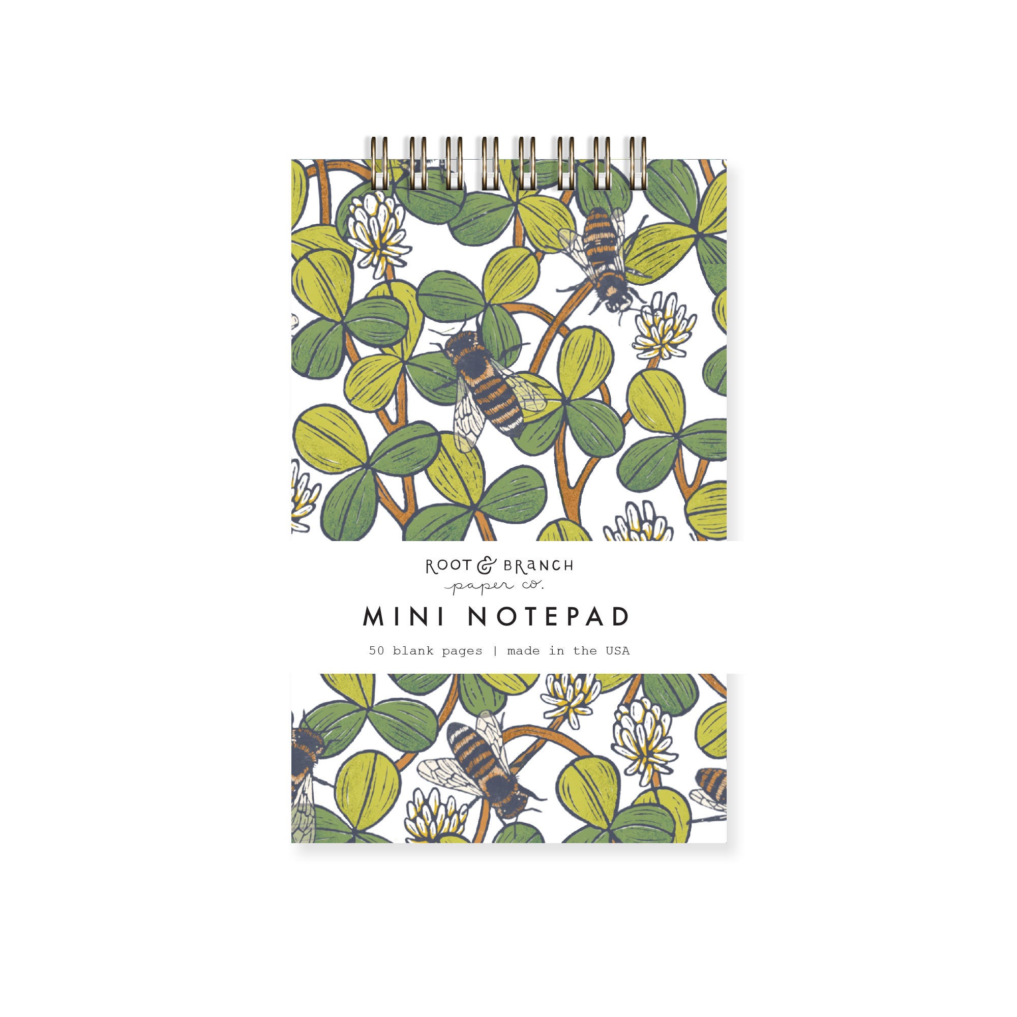 White Clover Mini Spiral Notepad - Etsy