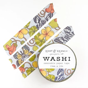 Nasturtium + Swallowtail Floral Washi Tape