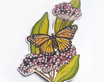 Monarch + Milkweed Sticker