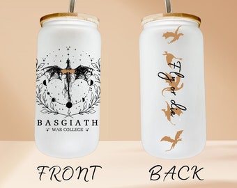 Fourth Wing Iced Coffee Cup - Basgiath War College, Dragon Rider, Violet Sorrengail, Fly Or Die, Riders Quadrant Fantasy Reader Bookish Gift