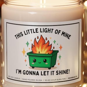 Funny Dumpster Fire Gift, This Little Light Of Mine, I&#39;m Gonna To Let It Shine, Dumpster Clipart, Coworker Supervisor Gift Funny Office Gift