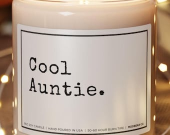 Cool Auntie Candle Gift - Funny Candle for Aunt, Cool Aunts Club Aunt Gift Aunt Birthday Gift Auntie Gift Sister Gifts Funny Aunt To Be Gift