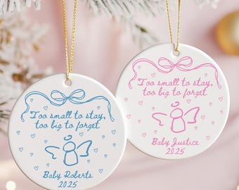 Ceramic Ornaments, Miscarriage & Infant Loss Custom Memorial Gift, Personalized Baby Remembrance Angel Mom Sympathy, Miscarriage Keepsake