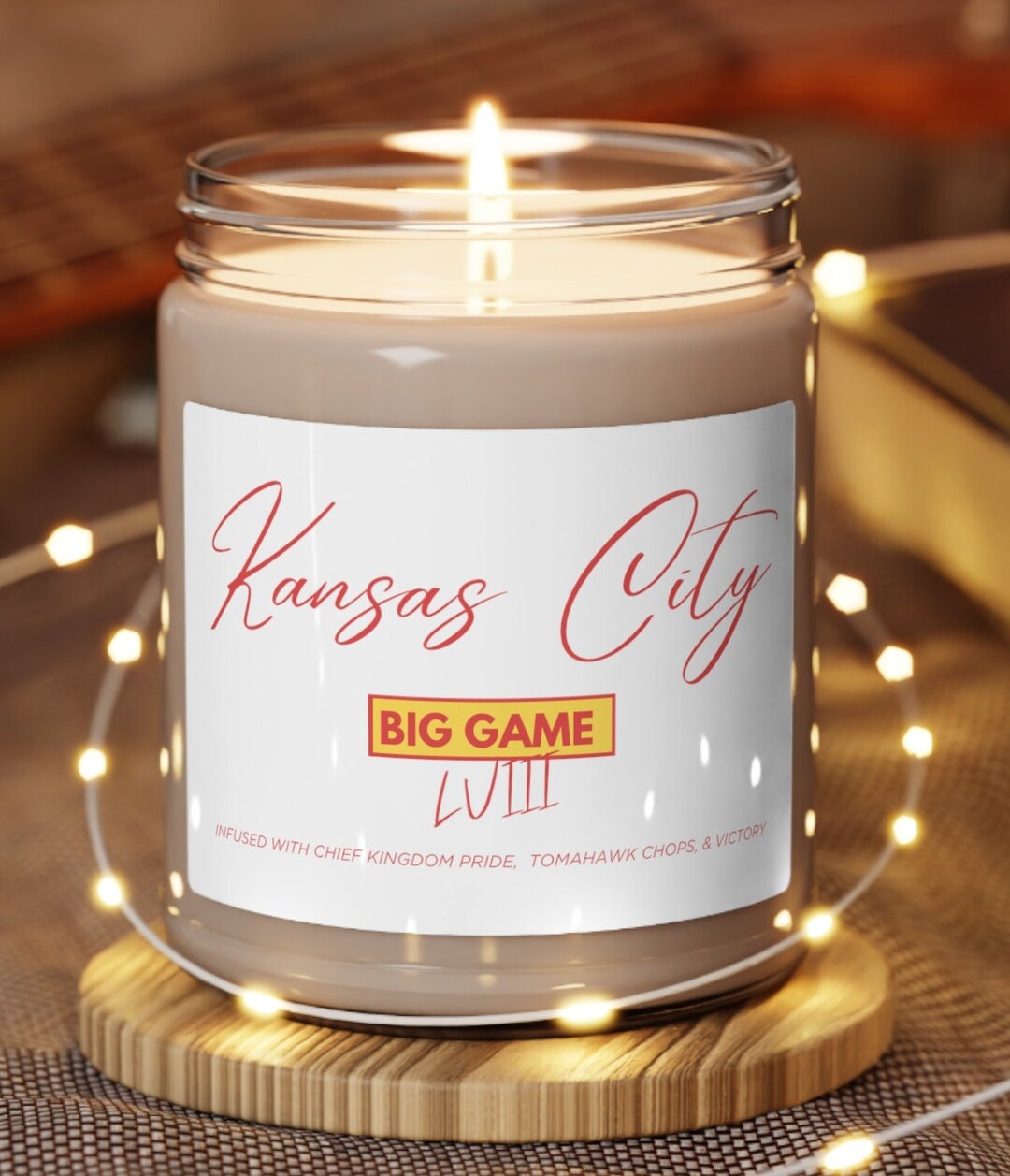 Chiefs Big Game 2024 Candle NFL Candle, Lucky Charm Candle, Kansas City
