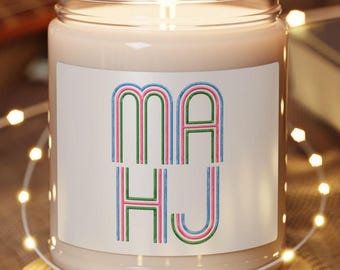 MAHJ Soy Candle | Mahjong Lover Gift | Mahjong Club Gift | Mahjong Night Decor | Mahj Hostess Gift | Mahjong Group Gift | Christmas Mahjong