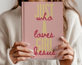 Christian Bible Study Hardcover Journal, Prayer Notebook for Girls Who Love Jesus, Sermon Notes Personalized Journal, Bible Verse Notebook