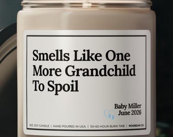 Custom Pregnancy Reveal Candle, Baby Reveals, Grandparents Again Gift for Parents, Baby Announcement, Gift for Grandparents,  Pregnant Again