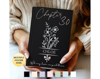 Personalized 30th Birthday Journal, Best Friend Personalized Name Journal Gift for Her Bookish 30th Birthday Thirtieth Floral Milestone Gift