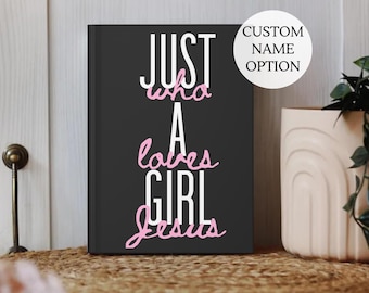 Prayer Journal Christian Bible Study Notebook Gift for Girl Who Loves Jesus Journal Bible Verse Notebook Sermon Notes Personalized Journal