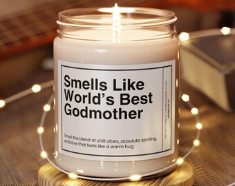 Worlds Best Godmother Gift Soy Candle, Christmas Candles, God Mother Gift Godmother Proposal Gift God Parents Proposal Gift For Godmother