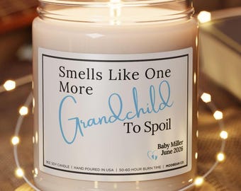 Custom Pregnancy Announcement Gift, Grandparents Again Gift for Parents, Baby Announcement Candle, Baby Reveals, Christmas Pregnancy Reveal