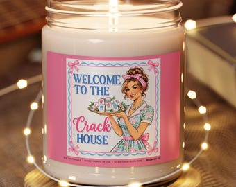 Funny Mahjong Candle - Welcome to the Crack House, Mahjong Group Gift, Trendy Gifts for Mahj, Christmas Gift for Mahjong Club, Mahjong Lover