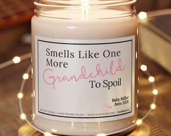 Custom Pregnancy Reveal Candle Gift, Grandparents Again Gift for Parents, Baby Announcement Candle, Baby Reveals, Christmas Pregnancy Reveal