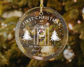 New Home Christmas Ornament 2024, Our First Christmas in Our New Home, Christmas Tree New Home, Address Ornament, Couple Christmas Keepsake