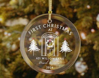 New Home Ornament, New Home Christmas Ornament 2024, Our First Christmas in Our New Home, Christmas Tree Cute New Home Address Ornament