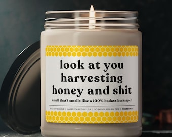 Funny Beekeeper Gifts for Women Men, Beekeeper Candle, Bee Gifts, Bee Lover Gifts, Bee Gifts for Women, Gift for Beekeeper, Honey Bee Decor