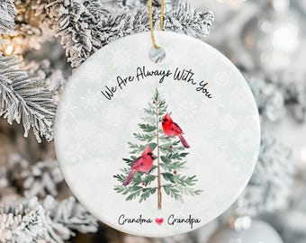 Memorial Christmas Ornament, Cardinal Ornament, Sympathy Ornament, Custom Family Keepsake, Loss of Mom Dad, In Loving Memory Ornament