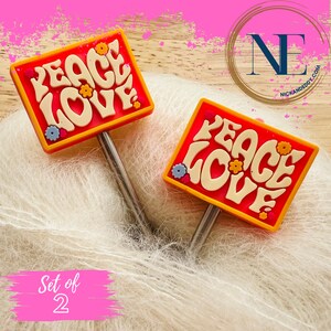 Stitch Stoppers | PEACE | LOVE | SPIRIT | Needle Stoppers | Knitting Needle Point Protectors | gift for knitters | gift