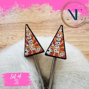 Stitch Stoppers | PEACE | LOVE | FLOWERS | Needle Stoppers | Knitting Needle Point Protectors | gift for knitters | gift