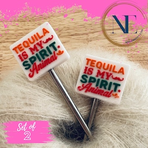 Stitch Stoppers | TEQUILA | SPIRIT | ANIMAL | Needle Stoppers | Knitting Needle Point Protectors | gift for knitters | gift