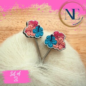 Stitch Stoppers | HAWAII | FLOWER | nature lover | Needle Stoppers | Knitting Needle Point Protectors | gift for knitters | gift