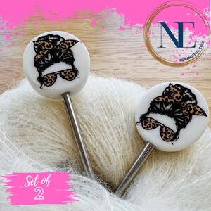 Stitch Stoppers | WOMEN | FACE | SUMMER | Needle Stoppers | Knitting Needle Point Protectors | gift for knitters | gift | animal print